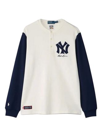 Polo Ralph Lauren colour-block buttoned T-shirt - White