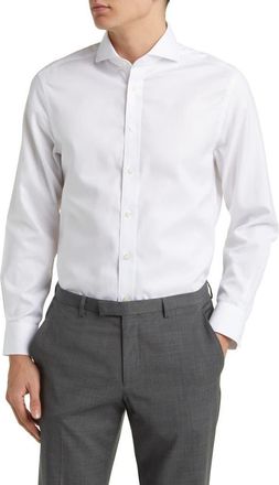 CHARLES TYRWHITT Non-Iron Twill Extreme Cutaway Slim Fit Single Cuff in White at Nordstrom, Size 16.5