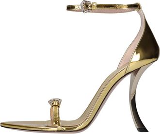 Gedebe Paris Hoge Hak Sandaal - Dames - Sandalen met hakken - Geel - 38 EU - Leer - Schoenen