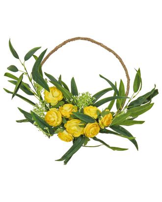 National Tree Company 16In Buttercups And Babyõs Breath Hoop Wreath