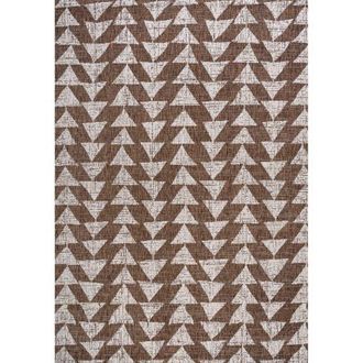 Jonathan Y Designs Andratx Modern Geometric Indoor/Outdoor Area Rug in Brown/beige at Nordstrom, Size 5Ft 0In X 8Ft 0In