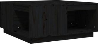 vidaXL Mesa De Centro De Madera Maciza De Pino Negro 80x81x36,5 Cm Vidaxl