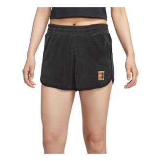Nike (WMNS) NikeCourt Heritage Mid-Rise French Terry Tennis Shorts Asia Sizing Black FQ2283-010