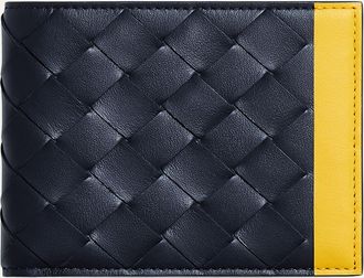 Bottega Veneta Mens Intrecciato Leather Colorblock Bifold Wallet