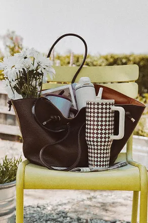 Maeve Pebbled Faux-Leather Tote