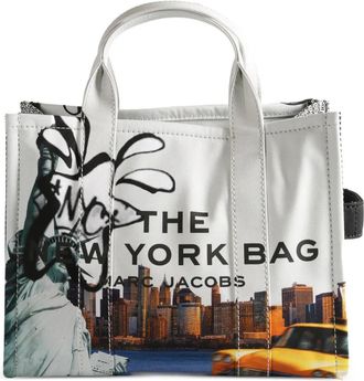 Marc Jacobs graphic print top handle tote bag - White