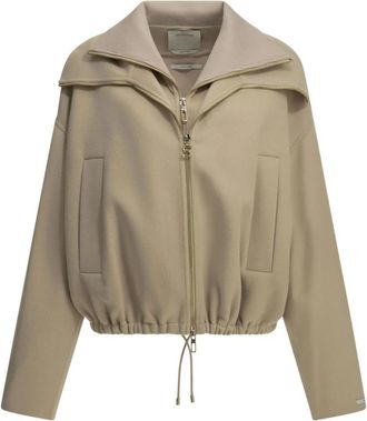 Sportmax Emiro Bomberjack - Dames - Zomerjassen - Beige - 2XS - Wol - Jassen