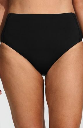 Lands End Tugless QuickDry High Waisted High Leg Bikini Bottoms in Black at Nordstrom, Size 20W