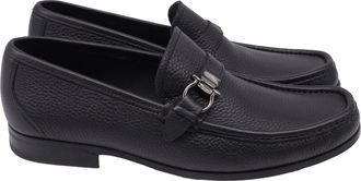 Ferragamo Grandioso Gancini Bit Loafers in Black Leather