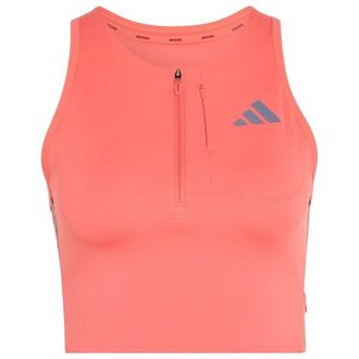 adidas Adizero Running Gel Pocket Crop Top Sport-BH f&uuml;r Damen | rot