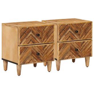 vidaXL Mesita De Noche 2 Pcs Marr&oacute;n 40 X 33,5 X 46 Cm Vidaxl