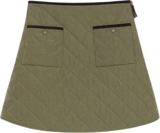 Max Mara Rokken, Dames, Groen, S, Wol, Groene Gewatteerde Minirok