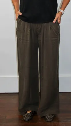 Thread & Supply Gloria Wide Leg Pants In Olive