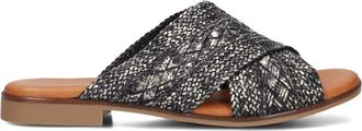 Stefano Lauran Schoenen, Dames, Zwart, 39 EU, Gevlochten Dames Slippers