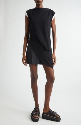 sacai Suiting X Knit Dress in Black at Nordstrom, Size 2