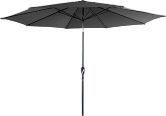 Happy Garden Sombrilla redonda recta de aluminio de 3,30 m con tejido gris