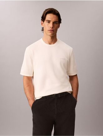 Calvin Klein Mens Tech Knit Crewneck Sweater - White - XL