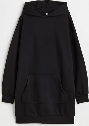 H&M Sweatkleid mit Kapuze - Schwarz
