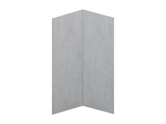 Vente-Unique Lote de 2 paneles de pared para ducha efecto cemento pulido de aluminio con perfiles - 2 x L90 x Alt. 210 cm - ARFINO