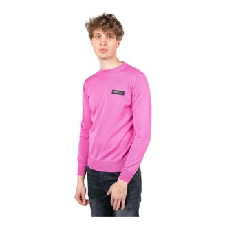 Plein Sport Merino Pullover - Heren - Sport - Roze - Maat: L Wol