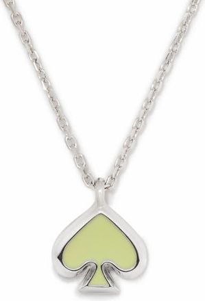 Kate Spade New York mini spade pendant necklace in Bosc Pear/Silver at Nordstrom