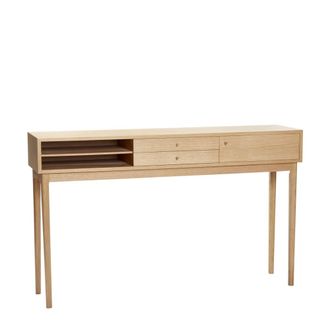 H&uuml;bsch Consola de madera beige con cajones