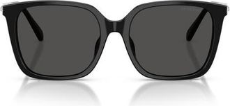 Swarovski 55mm Pillow Sunglasses in Black /Dark Grey at Nordstrom