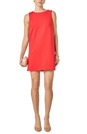 English Factory Bow Detail Sleeveless Stretch Shift Dress in Red at Nordstrom, Size X-Small