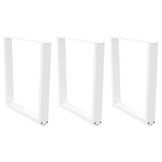 Berkfield Home Dining Table Legs V-Shape 3 pcs White 80x(72-73.3) cm Steel