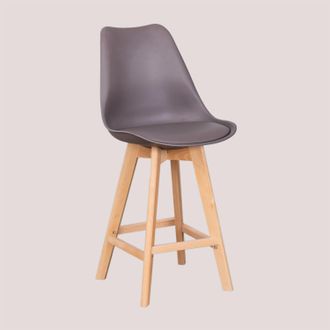 Sklum Pack De 2 Taburetes Altos 65 Cm Con Coj&iacute;n En Polipiel Nordic Sklum