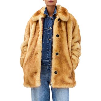 Rag & Bone Brenna Faux Fur Coat in Brown at Nordstrom, Size X-Small