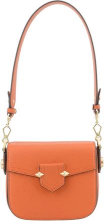 Pourchet Tassen, Dames, Oranje, ONE Size, Leer, Kleine oranje loopwagen - van leer