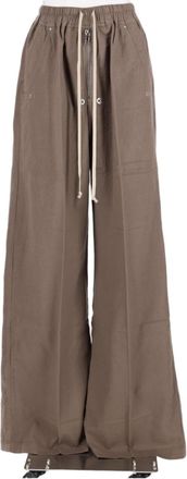 Rick Owens Charcoal Textured Drawstring Wide-Leg Pants