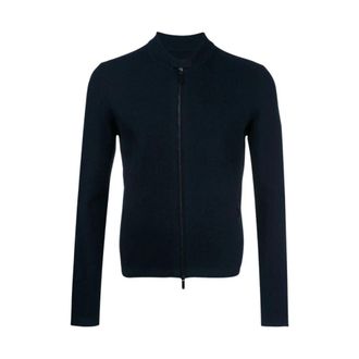 Emporio Armani Zip-throughs, male, Blue, Size: XL Zipped Blouson Jacket