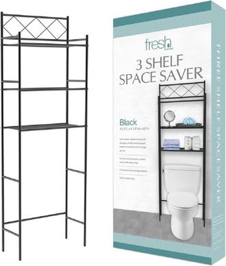 J&V Textiles 3-Shelf Metal Bathroom Organizer in Black at Nordstrom Rack