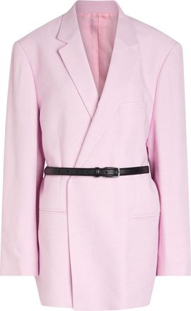 ARMARIUM Rea Belted Slubbed Woven Blazer - Pink - 44 (UK12 / M)