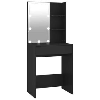 vidaXL Tocador Con Luces Led Negro 60x40x140 Cm Vidaxl