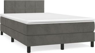 vidaXL Vidaxl - Cama Box Spring Con Colch&oacute;n Terciopelo Gris Oscuro 120x190 Cm