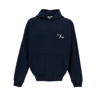A.P.C. Hoodies, male, Blue, Size: M Hoodie X Fragment