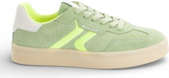 Tamaris Womens Green Leather Neon Stripes Trainers Sneaker Shoes