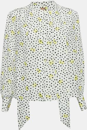 HUGO BOSS Boss By Hugo Boss White Polka Dots Silk Baboah Blouse