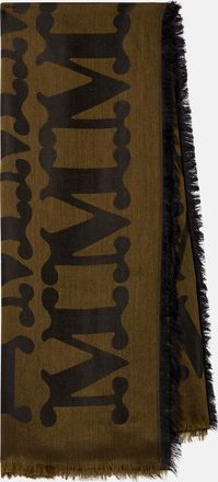 Max Mara Monogram jacquard wool and silk scarf