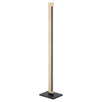 Loops Floor Lamp Light Colour Black Brown Shade White Plastic Bulb LED 22W Included