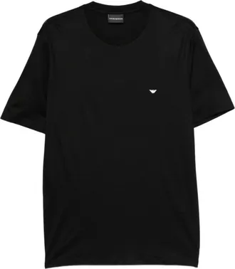 Emporio Armani Black Solid Crew Neck T-Shirt
