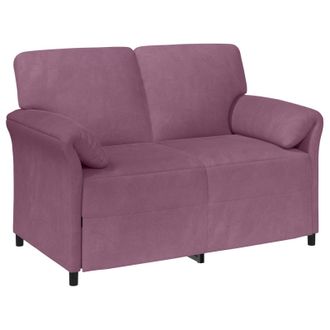 vidaXL Sof&aacute; De 2 Plazas Morado 138 X 83 X 95 Cm Terciopelo Vidaxl