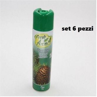 Trade Shop Trade Shop - Set 6 Pz Deodorante Per Ambiente Spray Profumo Casa Fresco 300 Ml Pino