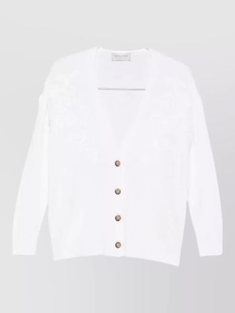 Ermanno Scervino v neck cardigan long sleeves embroidery ribbed