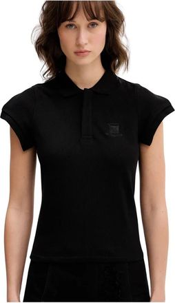 VETEMENTS Polo con logo bordado - Tops - Mujer - Negro - XS