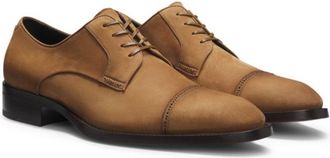 BOSS Derby shoes in suede with stitched details