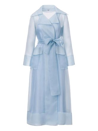 Lita Clair belted midi dress - women - Silk Organza - 34 - Blue